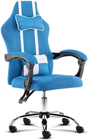 Simplicidade criativa Cadeira de escritório em casa confortável, cadeira de funcionários ajustáveis ​​na superfície do assento para laboratórios Cadeira de funcionários da recepção do hotel com poltrona de rodas, LSXYSP, azul, 4948107-116cm