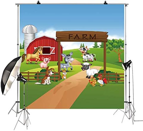 8x8ft desenho animado animal animais festas cenário infantil background para decorações fotográficas Photobooth Banner Photo Studio