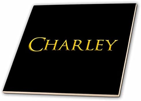 3drose telha fotografando Charley Popular Baby Boy Nome na América. Amarelo. - Azulejos