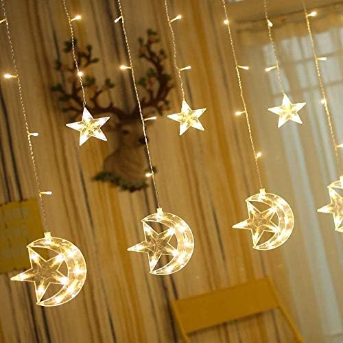 Twinkle Star 138 LED STAR LOON LUZES DE CORTURA DA CORRA, CORTUNDA DE CORTUNDA COM 8 MODOS ANTERIORES DO RAMADAN Decoração de Natal, festa, casa, decorações de gramado, branco quente