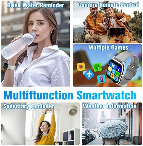 Nards Smart Watch, 2023 1.81 '' Fitness Smart Watches Touch Make/Responder Ligue para o SmartWatch, Rastreador de atividades de fitness à prova d'água Risário inteligente com freqüência cardíaca Monitor do sono para Android/iOS