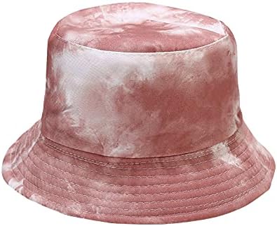 Visor Hat Ladies Mulheres laterais duplas lavadas Pacablable Summer Beach Sun Hats Tie Mens Tie-Dye Bucket Hat Hat para mulheres