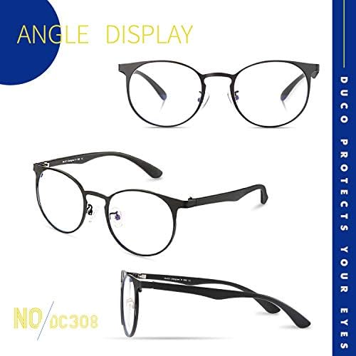 Duco unissex anti -Eyestrain Light Blocking Glasses Anti -Blue Ray Computer Reading Gaming Glasses DC308