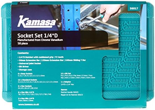 Kamasa - 56017 Socket Set 58pc 1/4 D