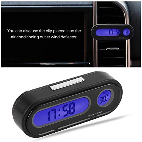 Termômetro de relógio digital de carro Kimiss, 2 polegadas de 1,1 carros Termômetro de relógio interior Voltímetro LED Digital Multifuncional Medidor de carro