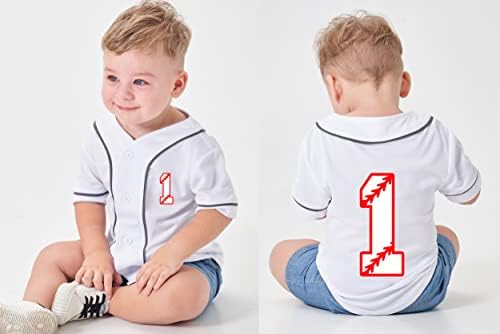 Baby meninos 1º aniversário de beisebol camisa de beisebol de um ano para festa de um ano para festa curta camiseta