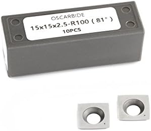 Oscarbide Byrd Shelix Carbide insere cortadores de reposição de 15 mm de carboneto quadrado com raio de 4 de 4 para a cabeça de corner em espiral/planador helicoidal, 10pcs/set