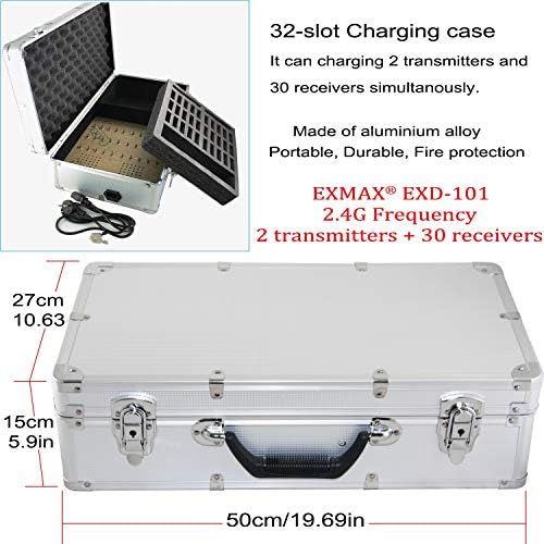 EXMAX EXD -101 2.4G Guia de turismo sem fio Monitorando Sistema de transmissão de áudio de voz + Caso de carga de liga de alumínio