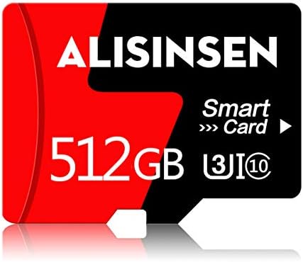 Micro SD Cards 512 GB com Adaptador de cartão SD High Speed ​​Memory Card 512 GB TF CLASS CLASSE 10 Para câmeras de traço, câmeras