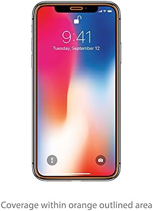 Protetor de tela de ondas de caixa compatível com Apple iPhone XS Max - ClearTouch Glass Ultra, Guarda de tela de vidro temperado 9H com borda colorida - Jet Black