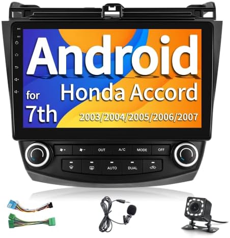 Android Car Séreo para Honda Accord 7th 2003-2007 Rádio 10,1 polegada Tela de toque da cabeça da cabeça da cabeça Espelho