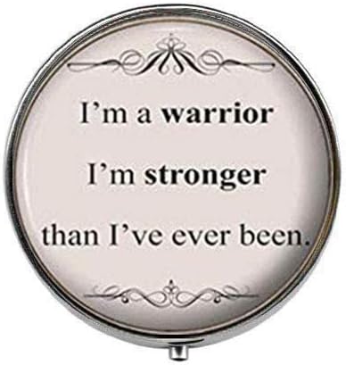 Eu sou guerreiro, estou mais forte do que nunca - caixa de comprimidos de foto - caixa de pílula de charme - caixa de doces
