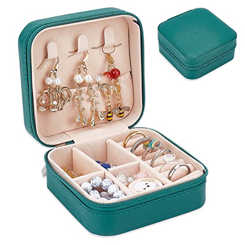 Mini jóias de viagens de união, brincos de colar anéis de pulseira de pulseira de joias, portátil Couro portátil de jóias pequenas para mulheres meninas