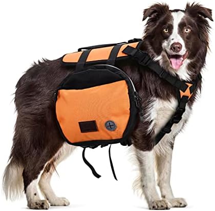 Mochila de cães do OwnPets, mochila de tamanho médio para cães com alça ajustável, bolsa de sela à prova d'água e leve, cães de