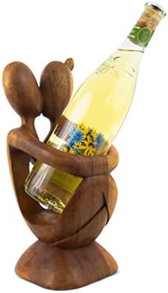 G6 Coleção de madeira abstrato abstrato de vinho de vinho de vinícola de garrafa - noite romântica - madeira grátis de madeira rústica rústica decoração de casa esculpida decoração de decoração de presente arte artesanal decorativa artesanal