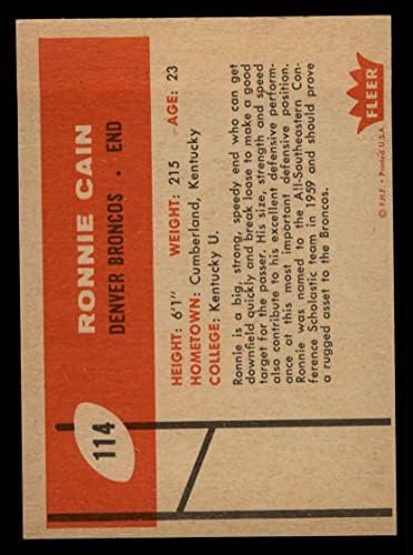1960 Fleer # 114 Ronnie Cain Denver Broncos NM Broncos
