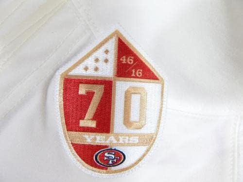 2012 San Francisco 49ers Cleveland Wallace III #38 Jogo emitiu White Jersey 70 P - Jerseys de Jerseys usados ​​na NFL não assinada