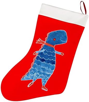 PMSek flamingos azul 18 polegadas grandes meias de Natal, decoração personalizada de estocagem de natal, lareira de loop de suspensão resistente pendurado para decorações de férias em casa