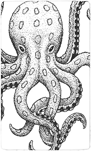 Octopus temático ajustado mini folhas de berço, lençóis de berço portáteis folhas de berço macias e elásticas - lençóis de berço para meninas ou meninos, 24 “x38”, carvão cinza branco