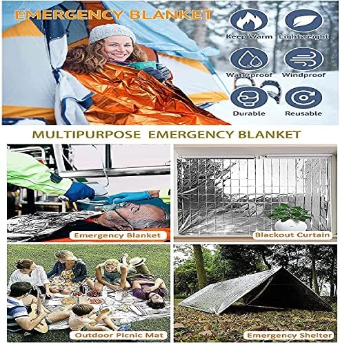 Galaxylense 40 Packs Thermal Mylar Blanket Emergência para sobrevivência Kits de primeiros socorros Exército ao ar livre Caminhando