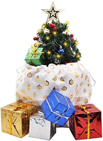 Árvore de Natal de 24 de 24 de mesa com kit de decoração e decoração de caixas de presente, mini árvore de Natal