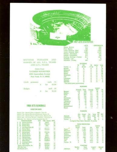 1968 Programa AFL Buffalo Bills no New York Jets com Joe Namath Cappo frontal VGEX - NFL Programas