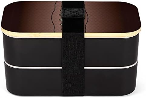 Caixa de bento adulto de rugby de futebol americano com talheres retângulo dupla divisor de camada de camada fofa