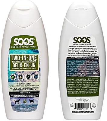 Shampoo e condicionador de cães de estimação Soos para gatos e animais de estimação minerais do mar morto natura