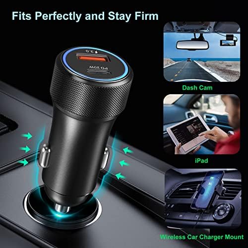 Super Fast Charger Tipo C, Bangfun 25W USB C Charger Fast/Car para Samsung Galaxy S23/S22 Ultra/S21/S20 Fe/S10, Nota 20/10,
