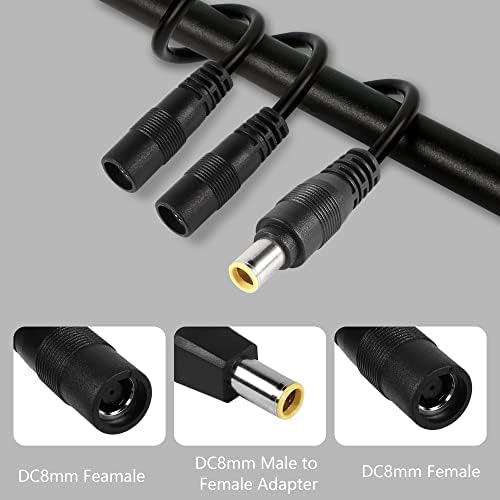 Gelrhonr DC 8mm y Cabo de painel solar de divisor, 14AWG DC7909 Y Adaptador paralelo de ramificação para 2 conector fêmea Cabo de