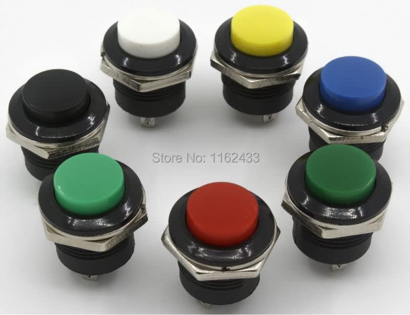 10pcs / lote R13-507 Redefinição de 16 mm - Off de botão redondo Pushbutton Pushbutton -
