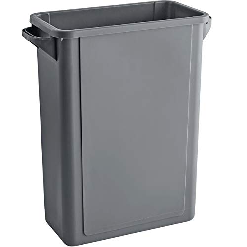 64 Qt. / 16 galões / 60 litros lixo retangular cinza e cinza lixo com tampa plana. Lixo de lixo de cesto pode reciclar lixo comercial lixo