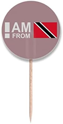 Eu sou de Trinidad Tobago Sinalizadores de palitos de dente redondos decoração de festa