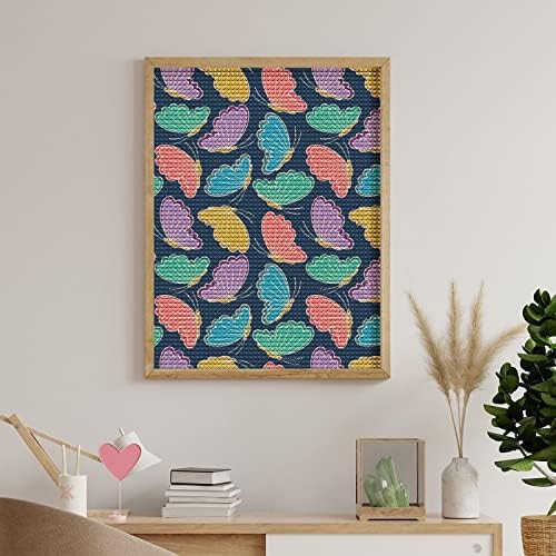Kits de pintura de diamante de borboletas estilizadas coloridas para adultos Cross Stitch Diy Paint Art Pictures Craft for Home Office Wall Decor 12 x16