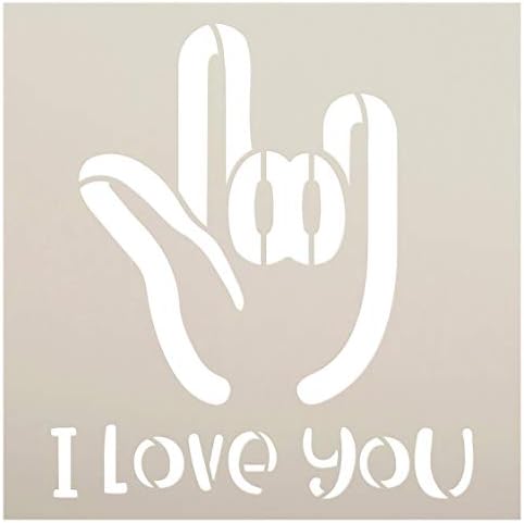 Eu te amo estêncil de linguagem de sinais por Studior12 | DIY ASL Friend Friend Home Decor | Craft & Paint Wood Sign | Modelo