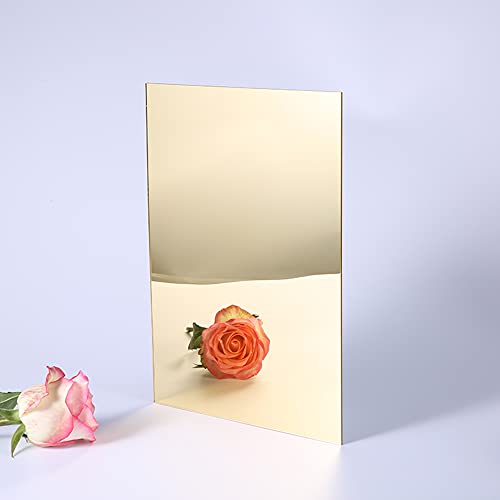 Folha de espelho acrílico de 18 polegadas de 18 polegadas, ouro de 12 polegadas x 12 polegadas espelhado acrílico Lucite Plexiglass Folha
