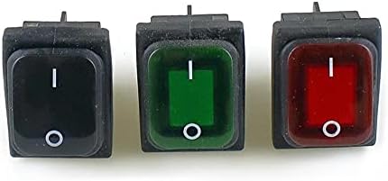 TIOYW KCD4 Black Red Green Rocker Switch Impermeável interruptor 2 Posição 2-dos 4 pinos com luz 16A 250VAC/20A 125VAC