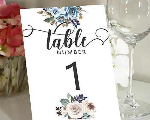 Darling Souvenir Dupla lados impressão elegante chique rosa Números de mesa floral Números de caligrafia Places Cards-4 x 6