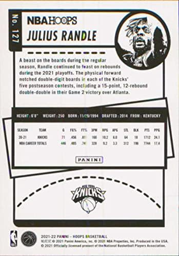Julius Randle 2021-22 Panini Hoops 127 nm+ -mt+ knicks de basquete da NBA