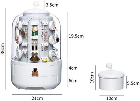 Caixa de jóias rotativa de 360 ​​graus Brincos de colar de anel de anel Stand Stand Ladies Jewelry Box (cor: B, tamanho
