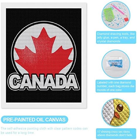 Canada Maple Leaf Custom Diamond Painting Kits para adultos redondo broca completa 5D DIY por número para decoração de parede em casa 16 x20