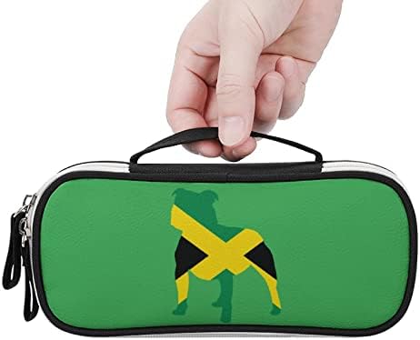 Pitbull Jamaica Flag Grande bolsa de papelaria de capa com maquiagem portátil de maquiagem portátil