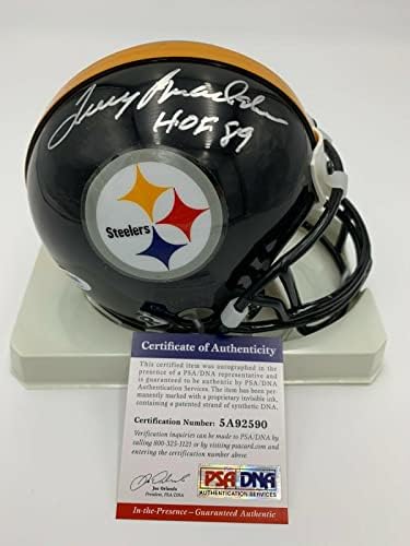 Terry Bradshaw assinou/autografou Pittsburgh Steelers Mini capacete com HOF 89 - PSA - Mini capacetes autografados da NFL