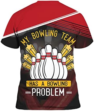 Camisa de boliche americana personalizada Nome personalizado boliche, camisas em 3D minha equipe de boliche, camisetas Bowling Bowler