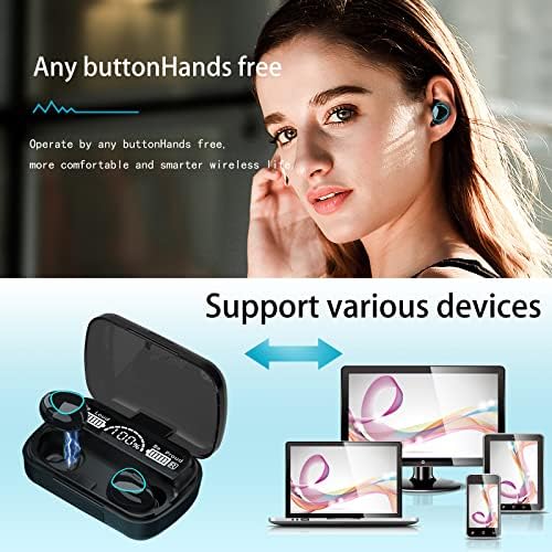 Syntrava Earbuds sem fio Hi-Fi Bass Deep Bluetooth Bluetooth Rápida Charging In-orb Headphones Touch Control Headphones para Sports