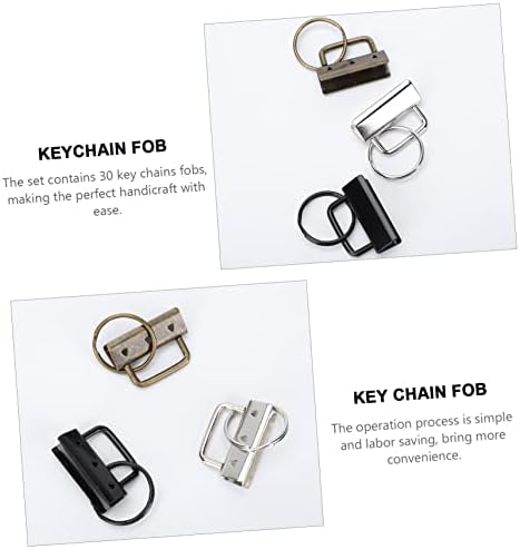 Yardwe 30pcs key anel de clipe de punho de key key key key key pulselinho chaveiro de hardware fob de hardware conjunto chave
