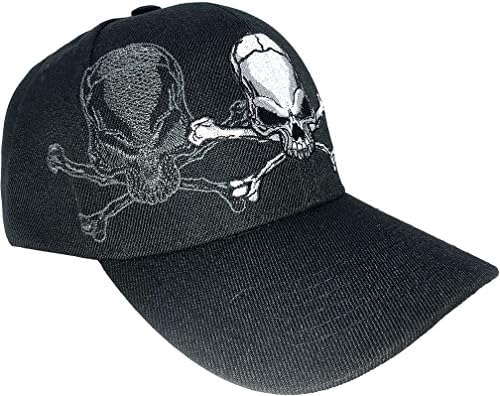 Banco de Skull e Cross dos ossos de aborenco com Shadow 3D Borderyer Baseball Cap Hat