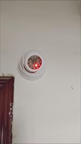 OTHMRO Câmera de segurança falsa Câmera de plástico Câmera Dome Dome CCTV Sistema de vigilância alimentado por bateria para casa Proteção interna externa em casa suas casas, lojas de varejo e conchas de negócios 1pcs brancos