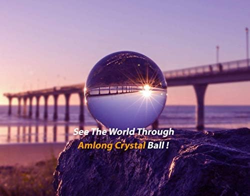 Meditação de cristal de amlong K9 Bola de cristal transparente de 3,25 polegadas de diâmetro para fotografia, bola de lente, bola decorativa com suporte de cristal livre e caixa ecológica, incluindo bolsa de microfibra, pano de limpeza