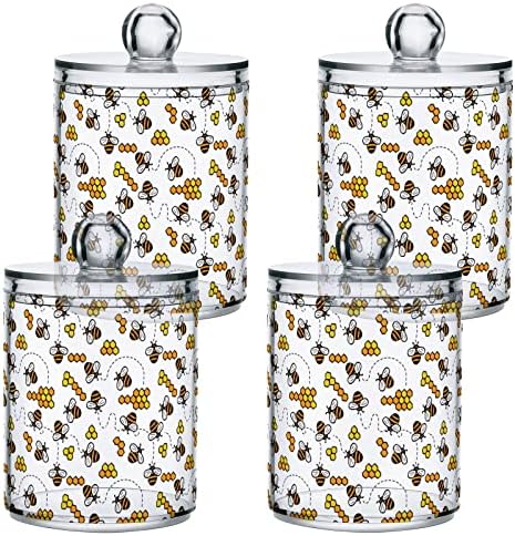 Alaza 2 Pack Qtip Dispenser Bees Bees Mel Banheiro Organizador
